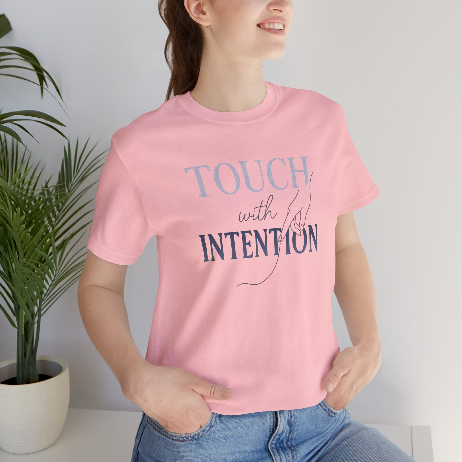 Touch with Intention Shirt – Mindfulness T-Shirt, Minimalist Affirmation Tee, Spiritual Wellness Clothing - Spirit Stitch