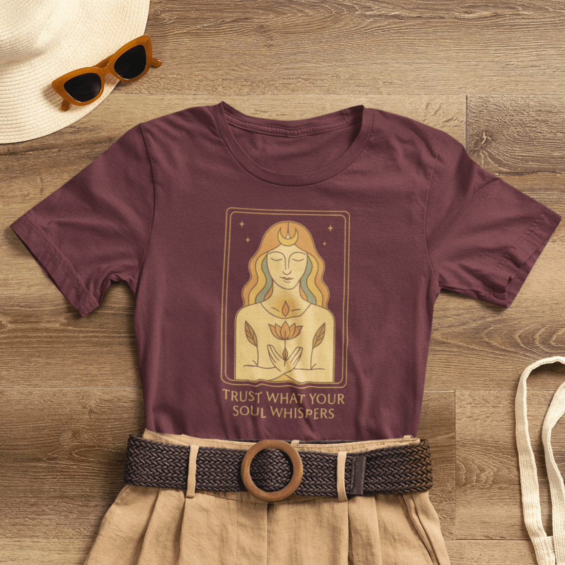 Trust Your Soul Whispers T-Shirt – Mystical Feminine Energy Graphic Tee - Spirit Stitch