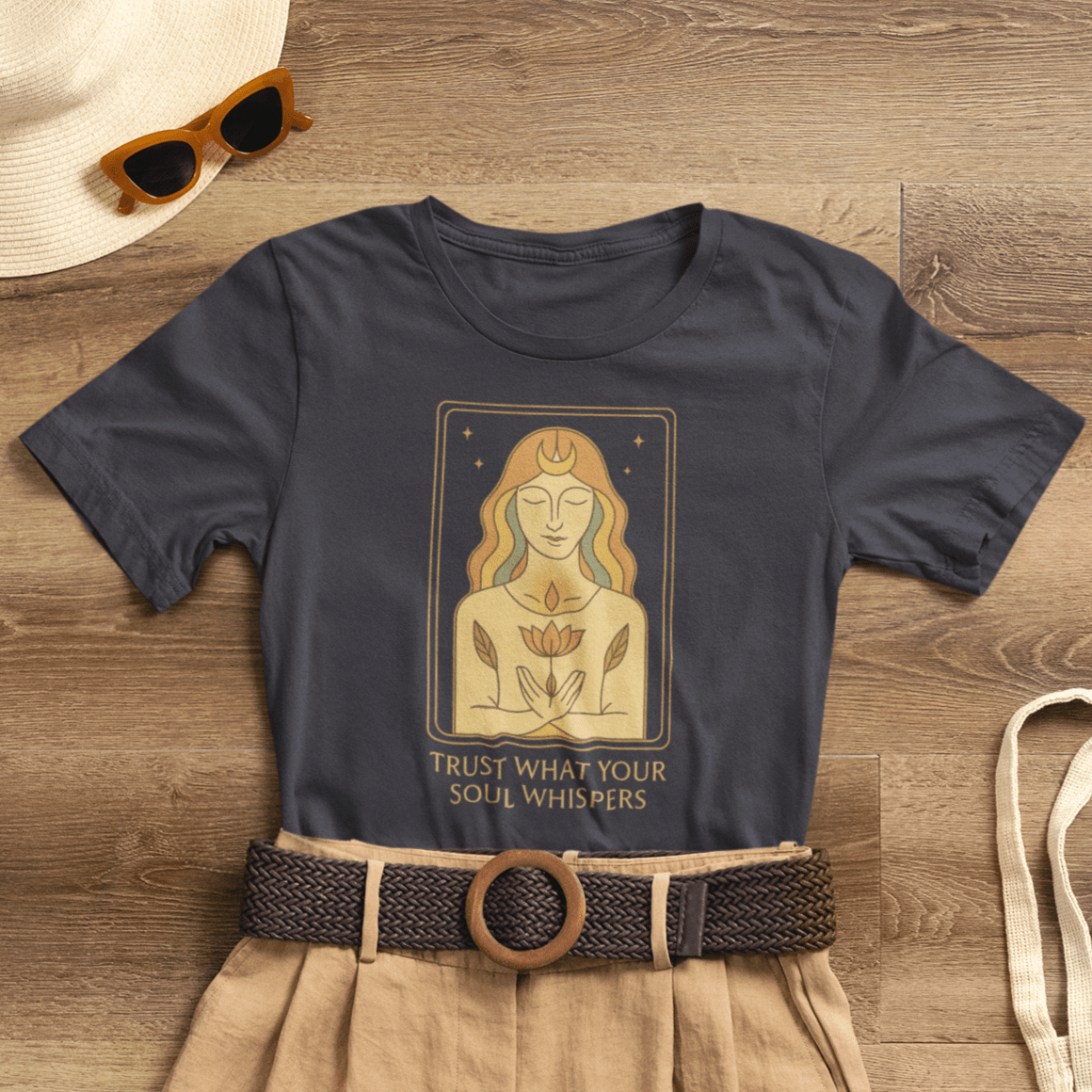 Trust Your Soul Whispers T-Shirt – Mystical Feminine Energy Graphic Tee - Spirit Stitch