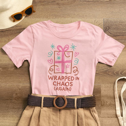 Wrapped in Chaos (Again) – Cozy Emotional Humor T-Shirt - Spirit Stitch