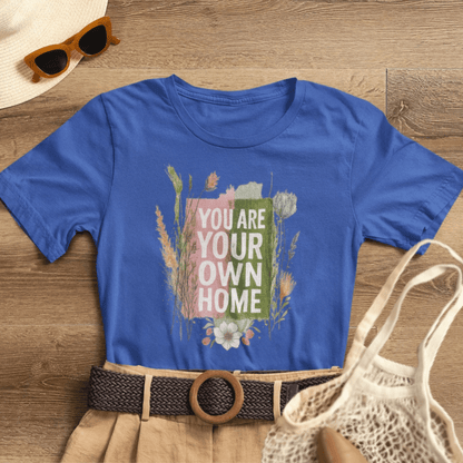 Botanical affirmation T-shirt by Printify featuring nature-inspired self-love message on a comfortable cotton tee.